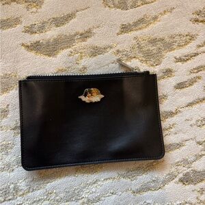 Fiorucci Black Leather Zip Pouch